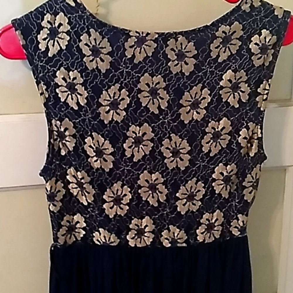 Blue and gold Haani petite floor length dress